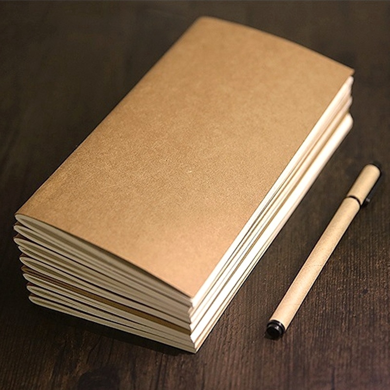 Sổ tay bìa da bò mềm giấy kraft để ghi chép phong cách cổ điển