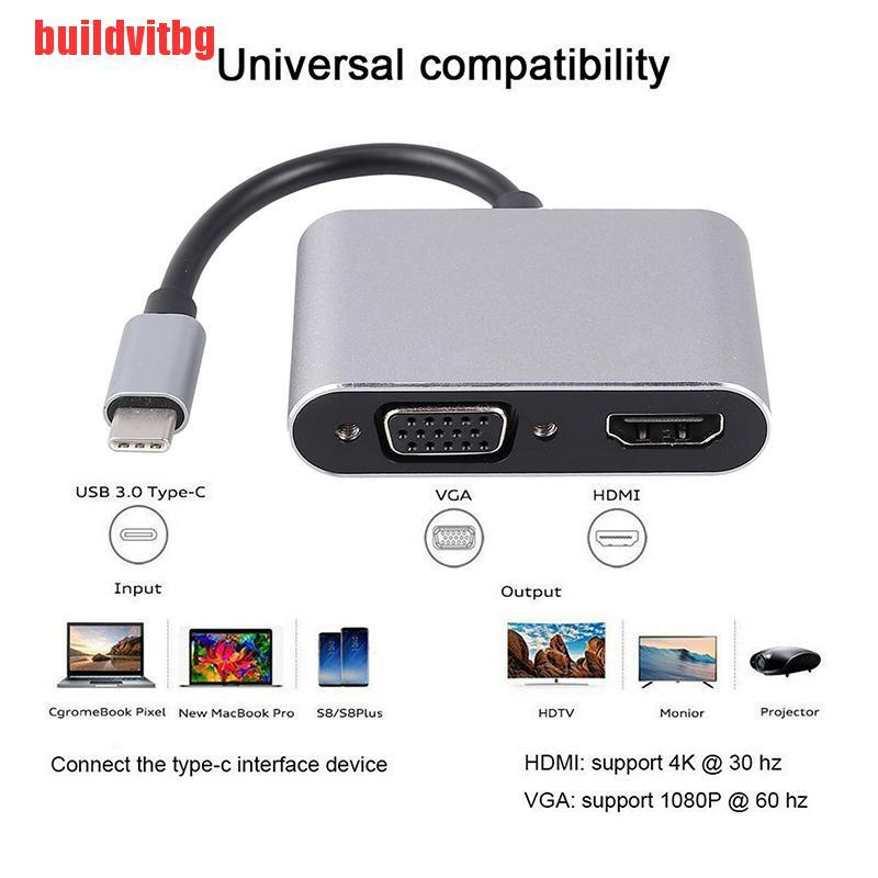 Bộ Chuyển Đổi Usb 3.1 Type C Sang Vga Usb C Sang Hdmi 4k Uhd Gvq | BigBuy360 - bigbuy360.vn