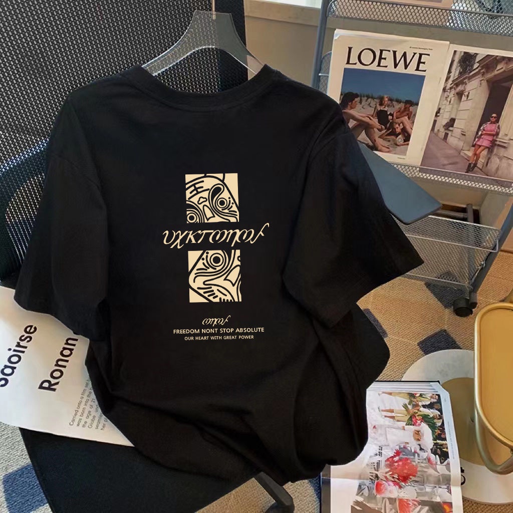 Áo Thun Tay Ngắn In Chữ Cỡ Lớn Thời Trang Mùa Hè Dễ Thương Cho Nữ