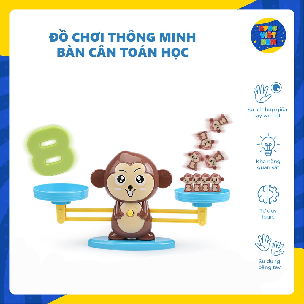 Bộ đồ Chơi Cân Bằng Trọng Lượng Hình Con Vật - Giúp Bé Tăng Cường Tư Duy Toán Học - Epod