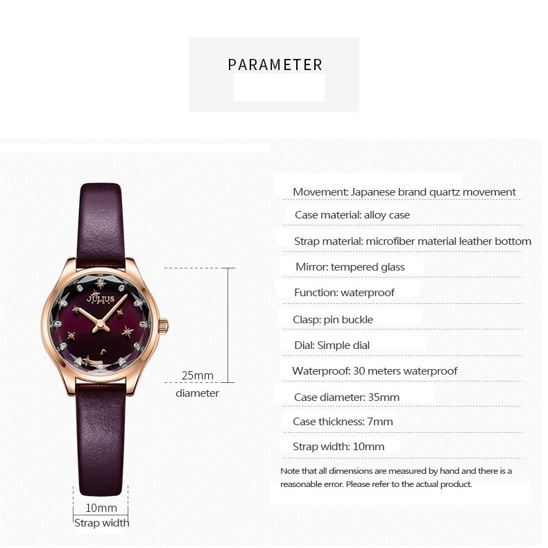 Đồng hồ Nữ Julius JA-1177 dây da | Julius Official