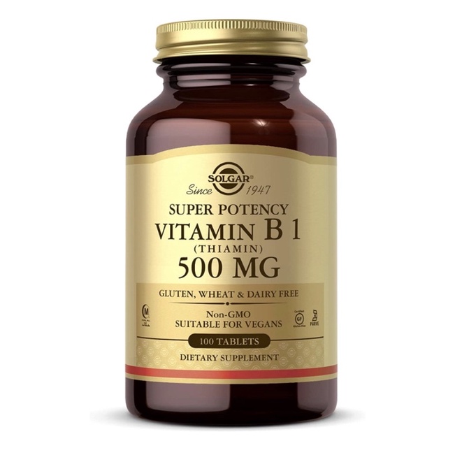 Viên chay Vitamin B1 (Thiamin) 500 mg Solgar 100 viên USA