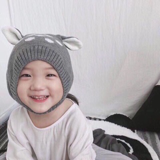 Mũ len tai thỏ cho bé
