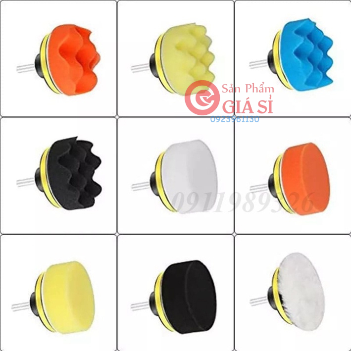 Phớt đánh bóng xe Đầu đánh bóng xe máy khoan 11 món - Mút đánh bóng xe hơi ❤️freeship❤️