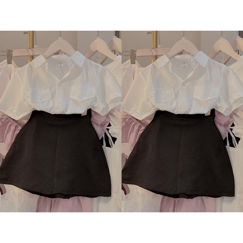 Set bộ sơmi chân váy A