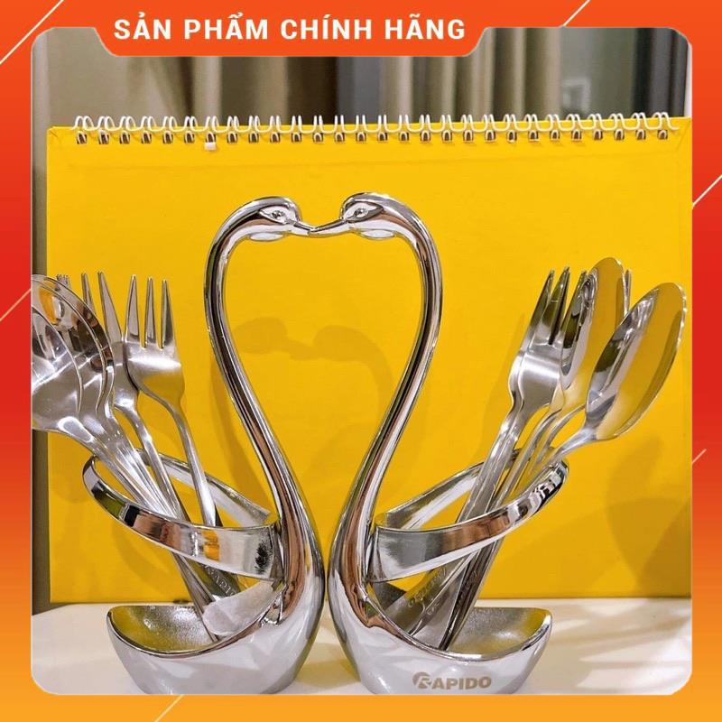 Set thìa dĩa Thiên Nga Rapido gồm 3 thìa 3 dĩa bằng inox không gỉ hàng chính hãng