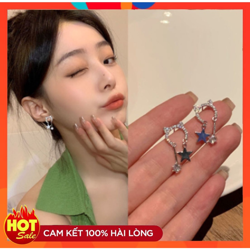 [HOT] BÔNG TAI KHUYÊN TAI HÌNH MẶT MÈO, NỐT NHẠC CHÒM SAO ĐÍNH ĐÁ TUA RUA CÁ TÍNH THỜI TRANG 221BT033