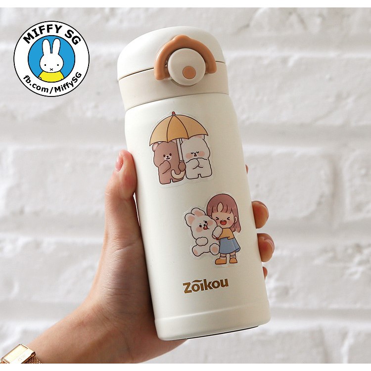 Túi 40 sticker PET không thấm nước hoạt hình xinh yêu thương chủ đề gấu con MINI ABU