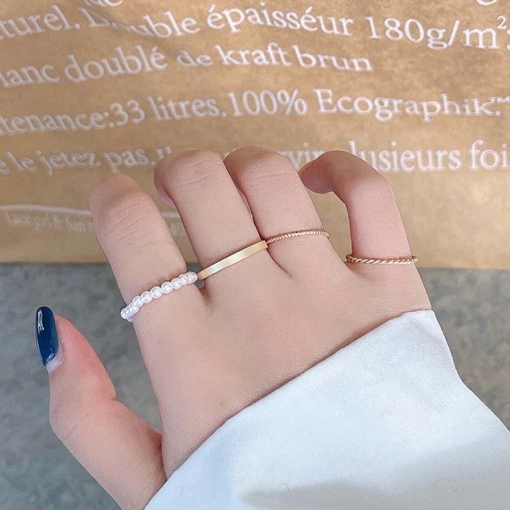 Nhẫn Thời Trang Hàn Quốc Hình Học Đơn Giản Cho Nữ