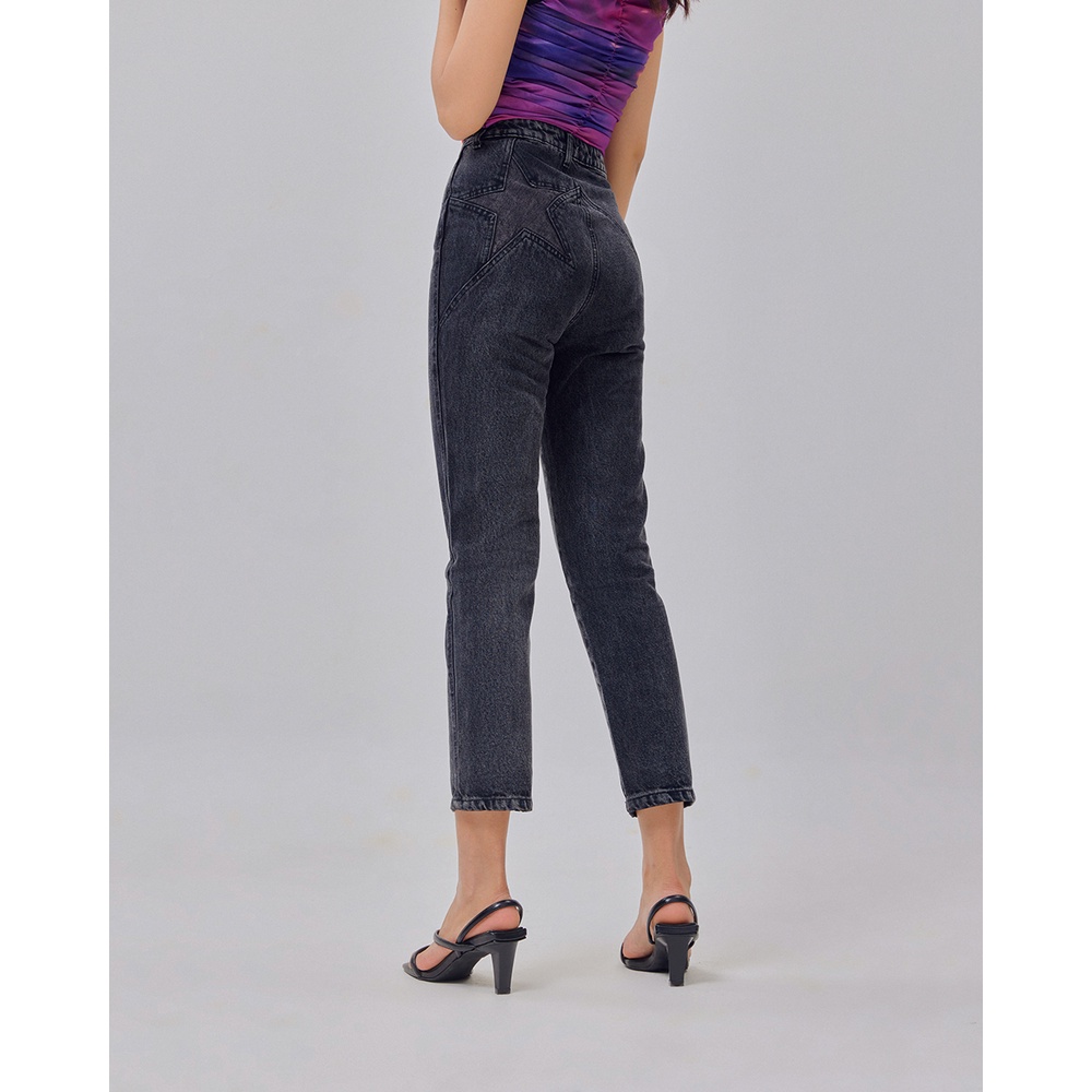 Quần jeans SheByShj màu đen họa tiết ngôi sao - Black Kyla Jeans