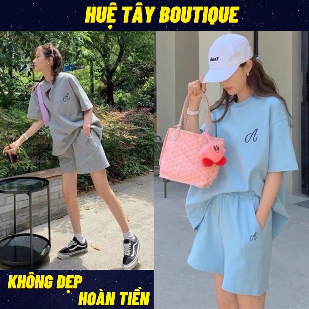 Set bộ nữ, set đùi áo thun from rộng 60kg hoạ tiết teen chất cotton co dãn mịn mát SKUS-111