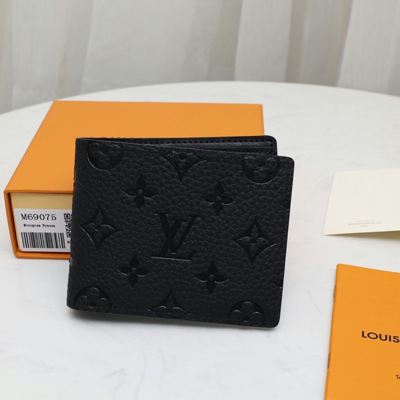 Ví gập / ví ngắn cho nam Louis Vuitton LV da thật cao cấp thiết kế sang trọng
