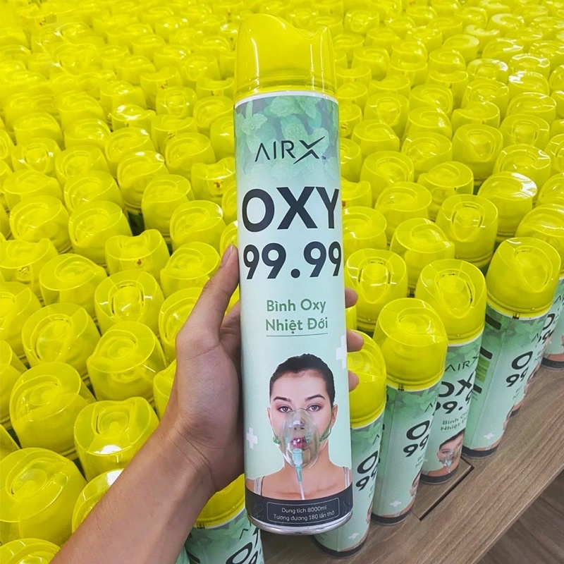 BÌNH OXY MINI CẦM TAY AIRX HƯƠNG BẠC HÀ - CUNG CẤP TỨC THỜI OXY TINH KHIẾT DÙNG KẾT HỢP VỚI MẶT NẠ KRYSTAl MASK