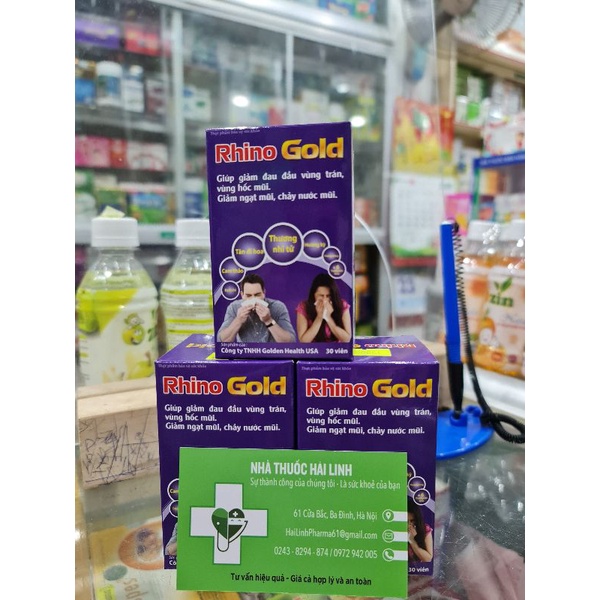 Viên uống giảm viêm xoang ngạt mũi Rhino gold max⚡Tặng quà⚡Hộp 30 viên giảm ngạt mũi chảy nước mũi đau đầu vùng trán