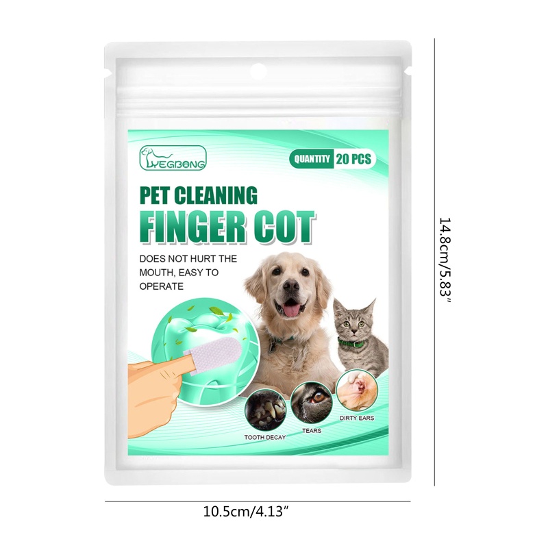 Set 20 Bàn Chải Đánh Răng Cho Thú Cưng Bằng Vải Không Dệt Họa Tiết Chấm Bi