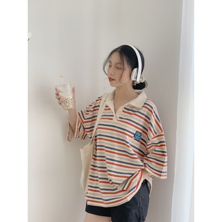 Áo phông kẻ nhiều màu polo 626 ap388 1994closet