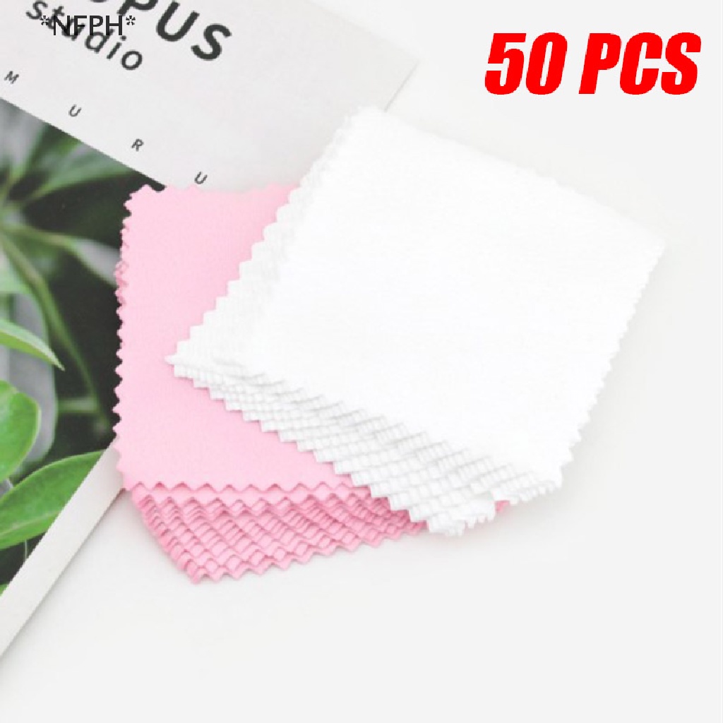 Bộ 50 Khăn Vải Đánh Bóng Trang Sức Chống Xỉn Màu Tiện Dụng