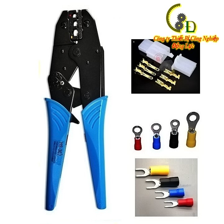 Kìm bấm cos HS-30J đa năng 💥CAO CẤP💥 kiềm bóp cốt trần và bọc nhựa, kềm ép đầu cosse dây điện từ 0.5mm2 đến 6mm2