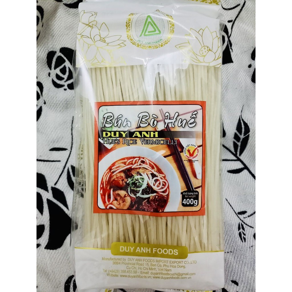 Bún tươi sợi to đặc biệt - Bún tươi sợi to dạng khô - Bún bò Huế Duy Anh food ( hàng xuất khẩu ) - Gói 400G