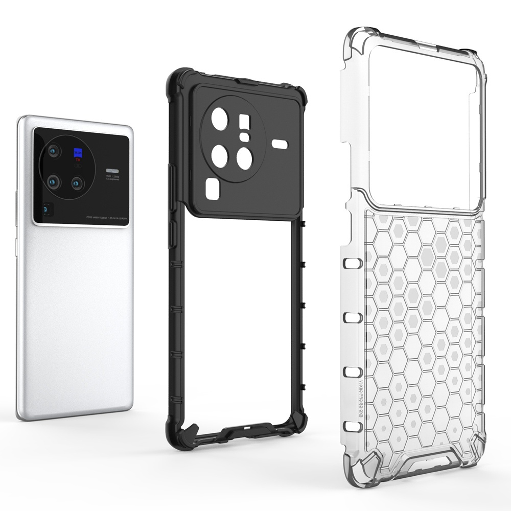 Ốp Điện Thoại PC Cứng Viền TPU Dẻo Trong Suốt Kiểu Giáp Chống Sốc Cho Vivo X80 Pro / X80 5G