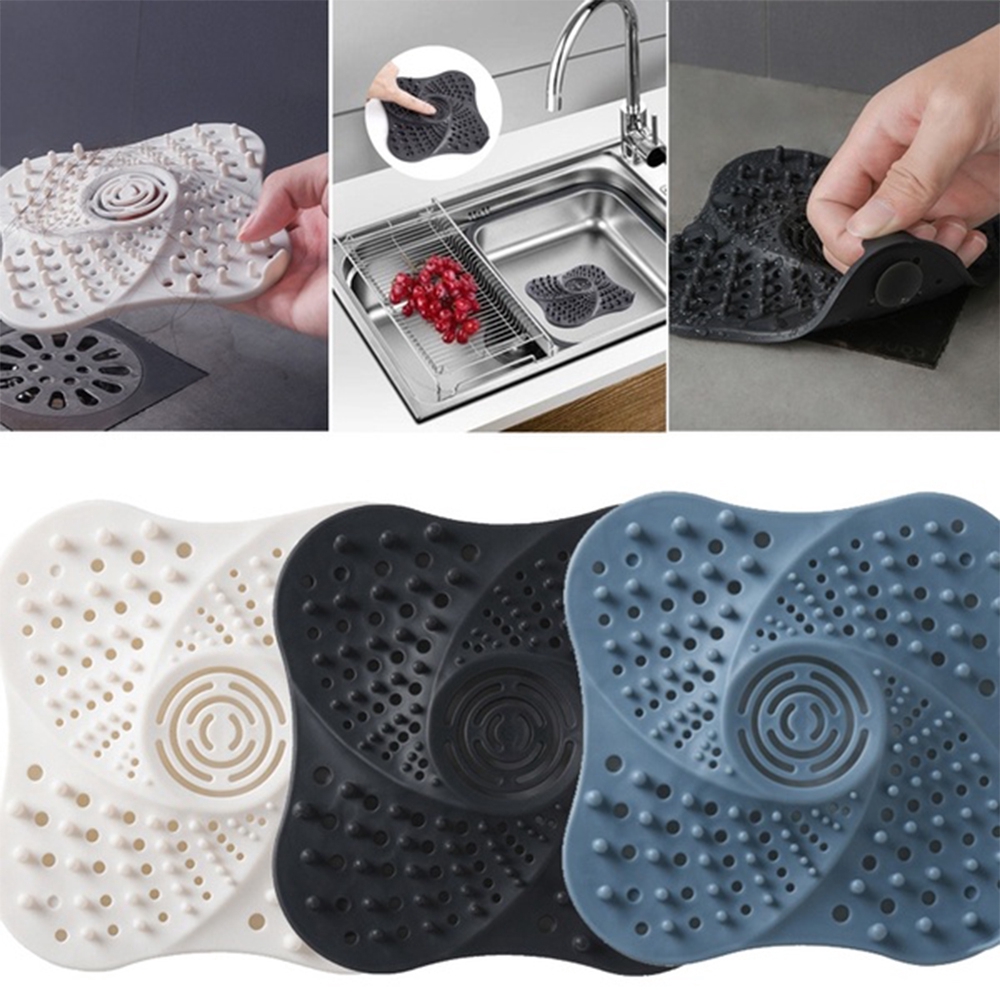 Nắp Silicone Lọc Rác Bồn Rửa Chén/Phòng Tắm Nhiều Màu Sắc Tiện Dụng