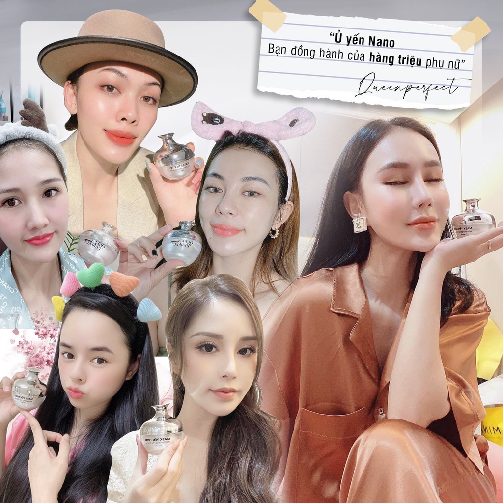 Ủ trắng da mặt, Kem dưỡng trắng da, dưỡng thể siêu trắng Collagen mask nest HEMIA hộp 35gr