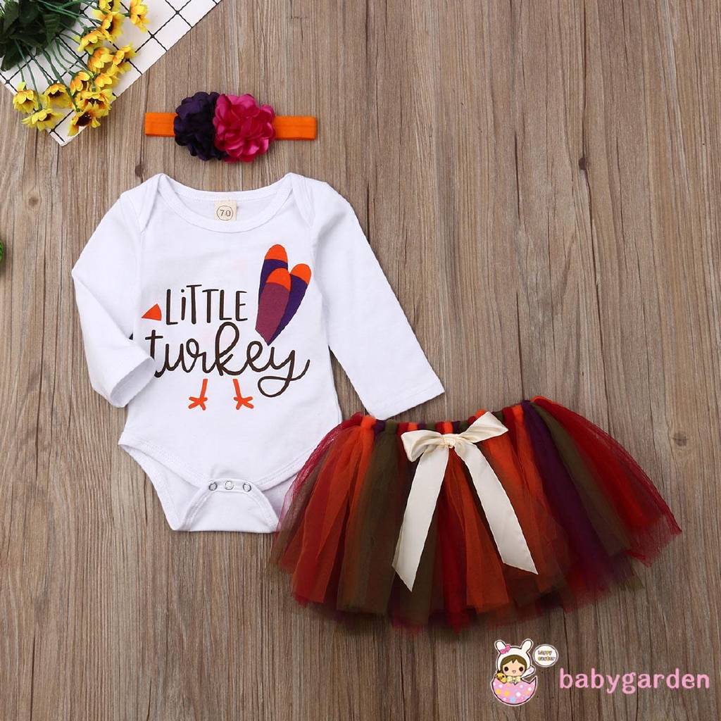 Set áo liền quần + chân váy vải tuyn + băng đô dễ thương cho bé gái