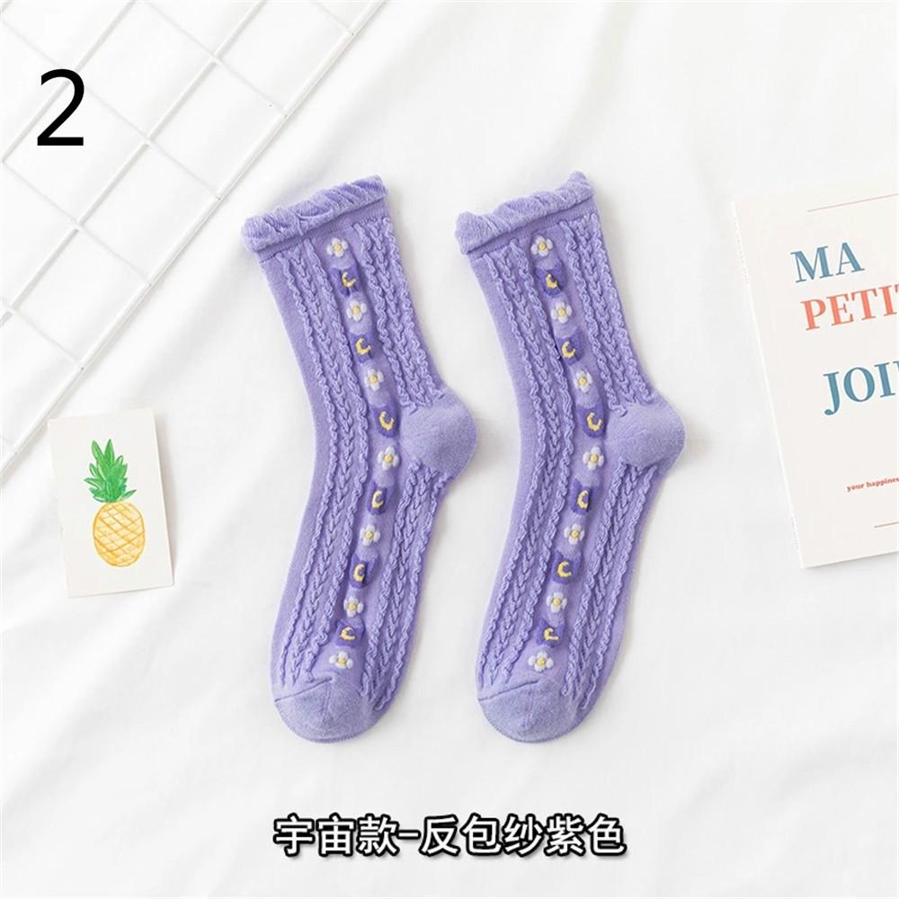 Vớ Cotton In Họa Tiết Hoa Đáng Yêu Cho Nữ