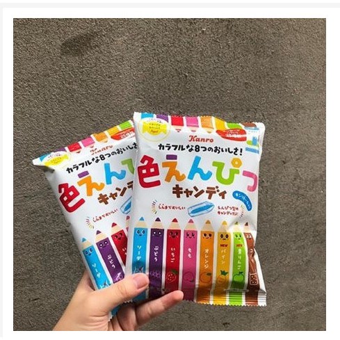[Nội Địa Nhật] Kẹo bút chì màu Kanro 80gr Nhật Bản siêu ngon