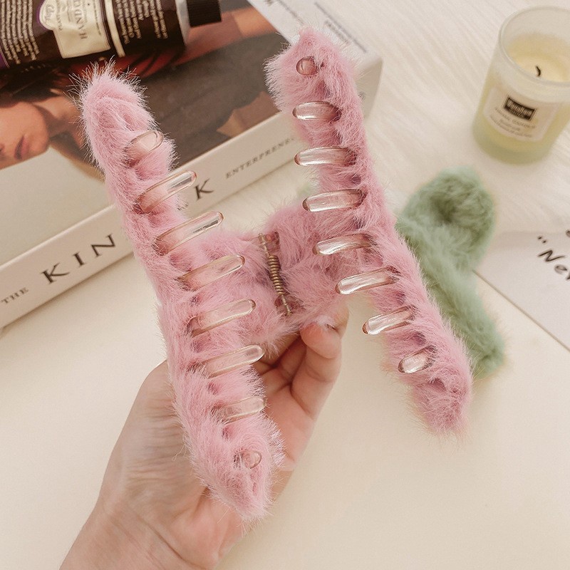 Kẹp Tóc Hình Cá Mập Phủ Lông Thời Trang Xinh Xắn Cho Bé Gái