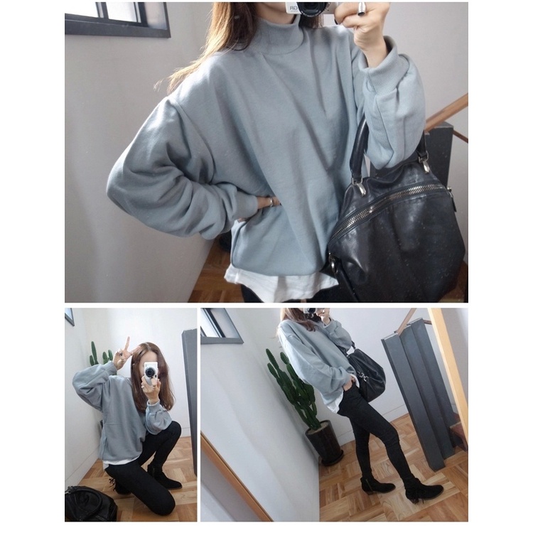 Áo sweater tay dài dáng rộng thời trang cho cặp đôi