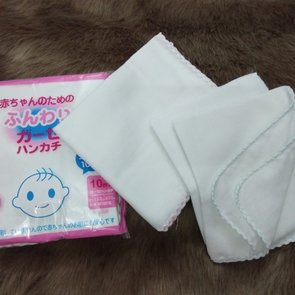 Khăn sữa Nhật trắng 30x30cm (gói 10 cái)