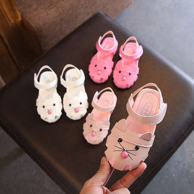 Giày Sandal Da Pu Đế Mềm Chống Trượt Cho Bé Gái Tập Đi