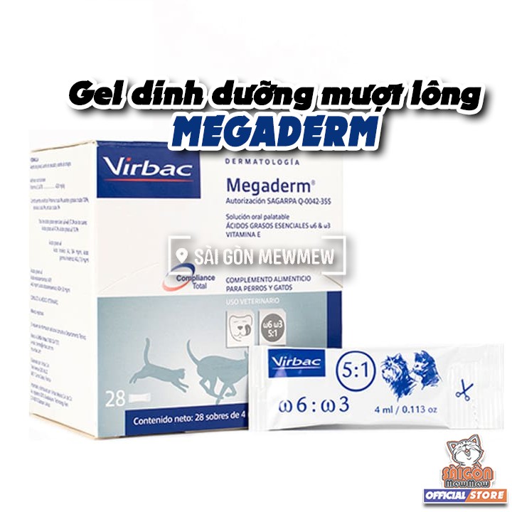 Megaderm - Gel ăn dinh dưỡng mượt lông cho thú cưng ( lẻ 1 tuýp)