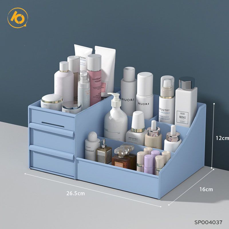 Kệ đựng mỹ phẩm đa năng SHOP10K, kệ bằng nhựa 4 màu 2 tầng nhiều ô kích thước lớn - SP004037