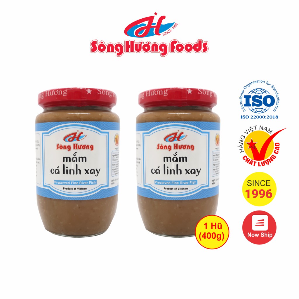 2 Hũ Mắm Cá Linh Xay Sông Hương Foods Hũ 400g - Nấu lẩu mắm , Chưng trứng , ăn kèm cơm , bún 