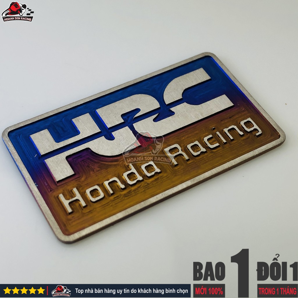 Tem HRC hondaracing , làm từ titannium chính hãng khò lên màu đặc trưng (hình chụp thực tế)