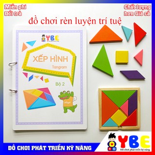 Đồ chơi trí tuệ xếp hình Tangram bộ 2 phát triển kỹ năng vừa chơi vừa học theo phương pháp montessori cho bé từ 2 tuổi