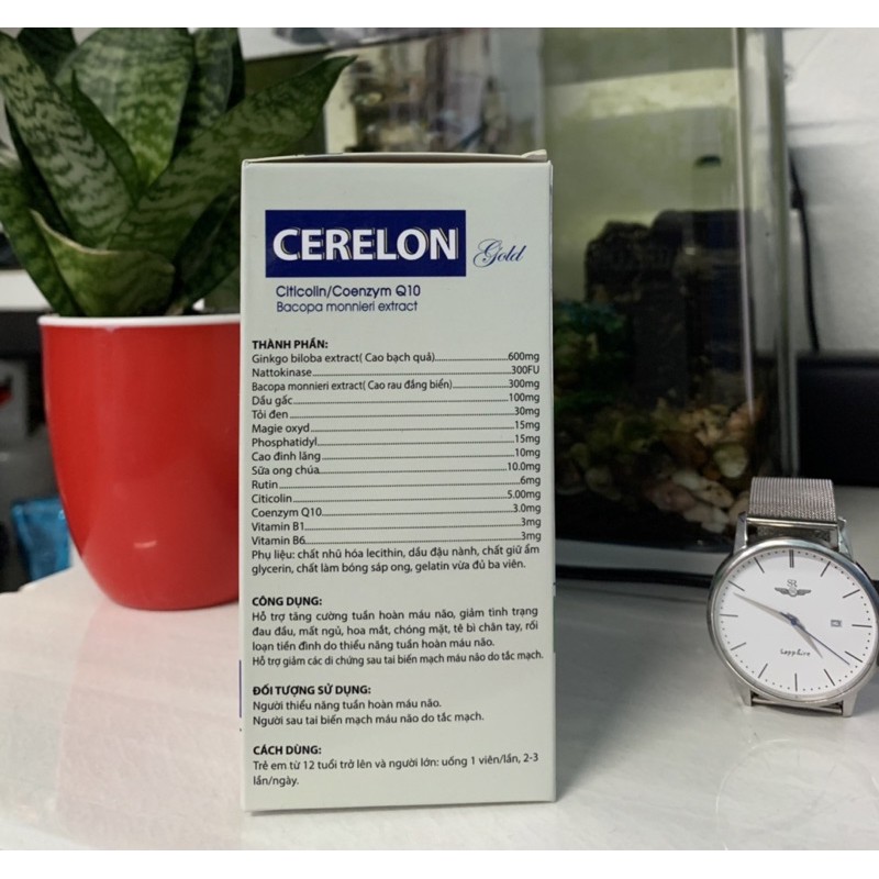 Bổ não CERELON GOLD hoạt huyết dưỡng não, ngăn ngừa tai biến, giảm các triệu chứng tiền đình