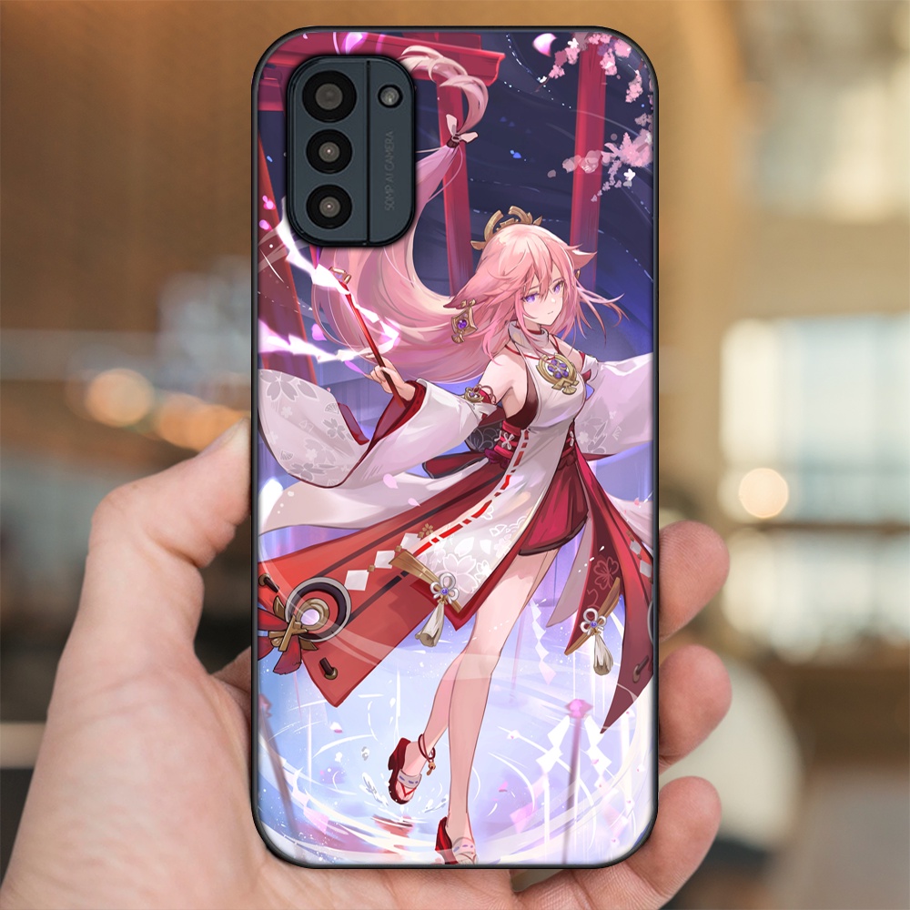 Ốp lưng Nokia G21 viền đen in hình Yae Miko Genshin Impact