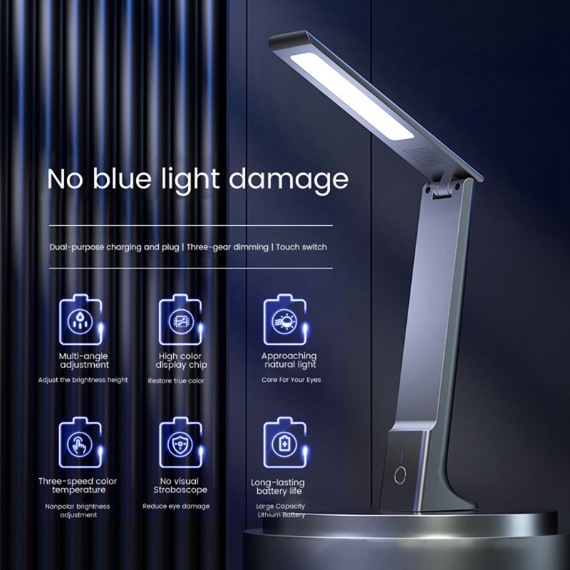 Đèn LED Đọc Sách Để Bàn Bảo Vệ Mắt Điều Khiển Cảm Ứng Gấp Gọn Được