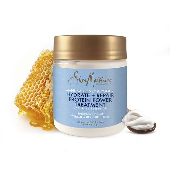 Ủ TÓC "NẶNG ĐÔ" CHO TÓC SIÊU KHÔ XƠ SHEAMOISTURE STRONG TREATMENT MASQUE TO HYDRATE & REPAIR HAIR MANUKA & YOGURT