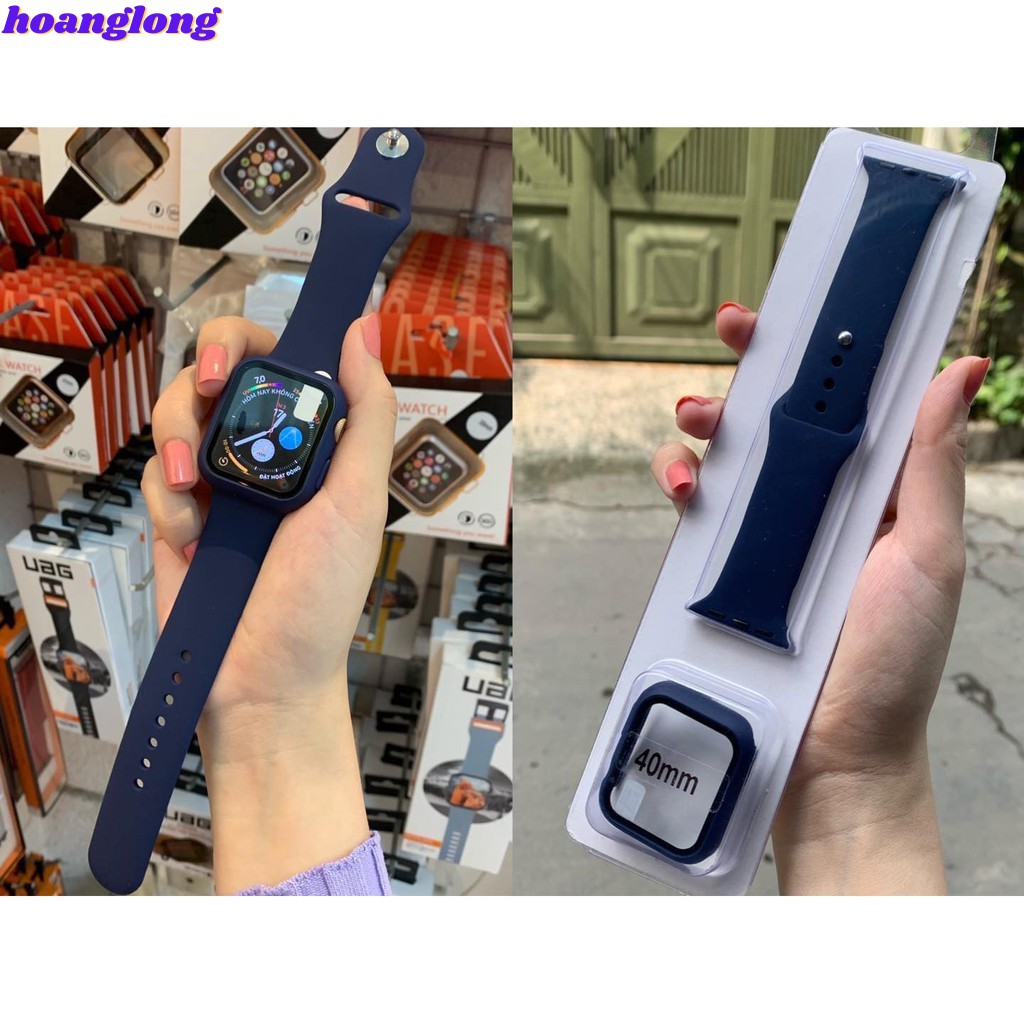 Combo dây cao su và ốp viền full mặt dành cho Apple Watch - Phụ kiện Hoàng Long