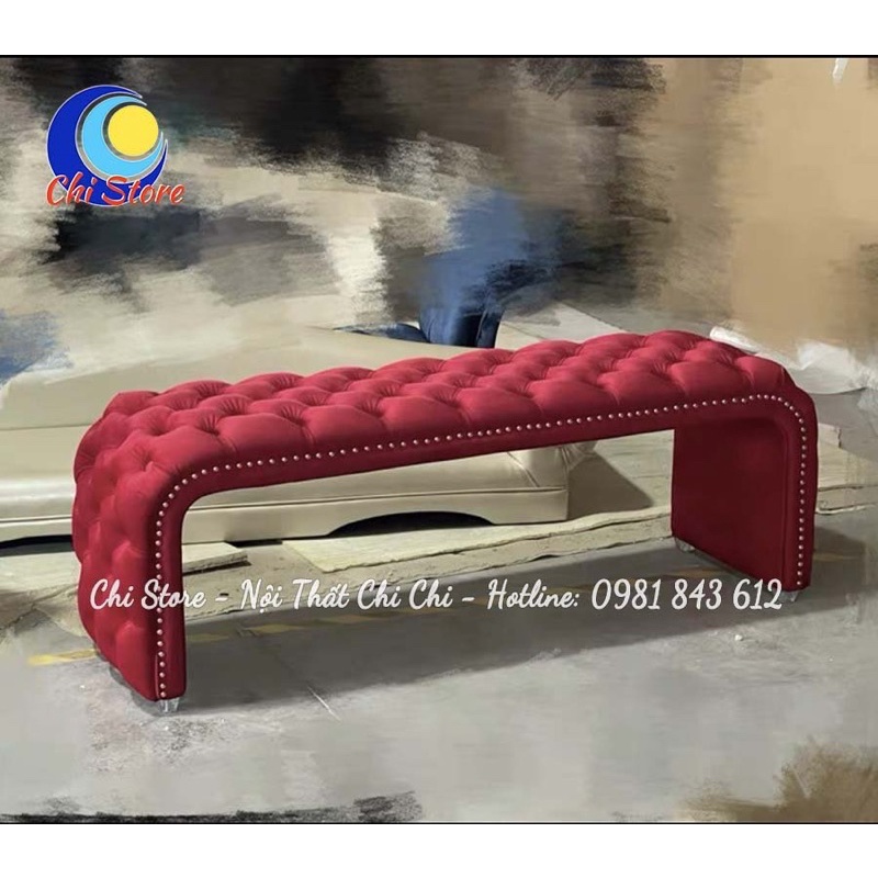 Ghế Dài Ngồi Chờ Phòng Khách, Ghế Sofa Dài Cổ Điển Nhún Dài 1m2 Cho Shop