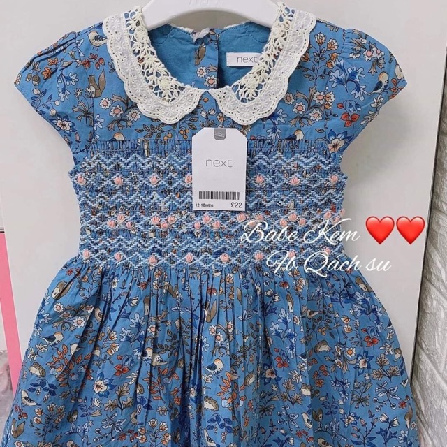 Đầm smock xanh dương next