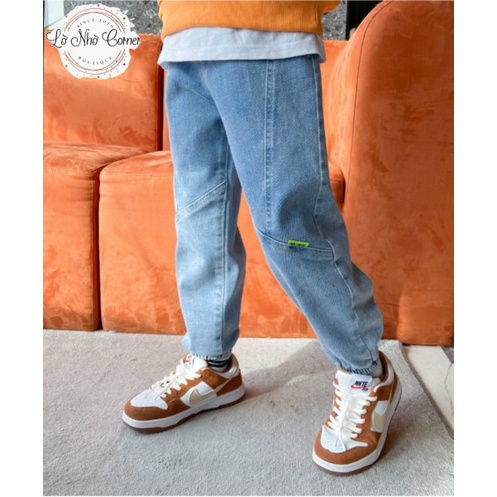 Quần jean jogger bò bé trai gái dáng rộng thời trang phong cách hàn quốc size đại 3/4/5/6/7/8/9/10/11/12 tuổi, 13-50kg