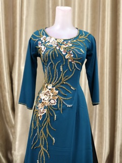 ÁO DÀI XANH CỔ VỊT