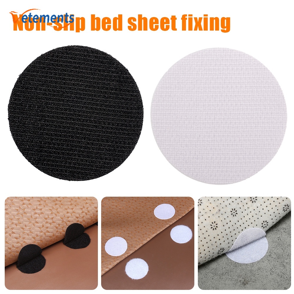 1 Cặp Miếng Dán Cố Định Thảm Lót Ghế Sofa Tự Dính Hình Tròn Hai Mặt Chống Trượt