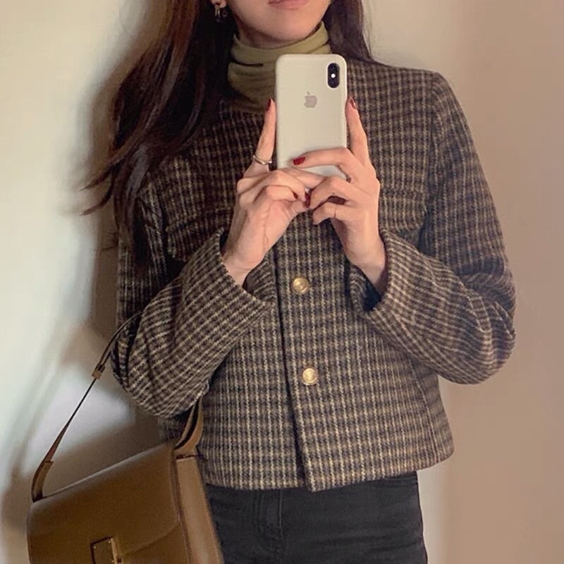 Áo dạ sweet kẻ Quảng Châu | BigBuy360 - bigbuy360.vn