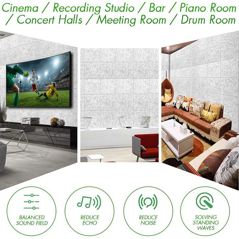 Bộ 20 Tấm Đệm Giảm Âm Viền Gạch Ốp Tường &amp; Acoustic